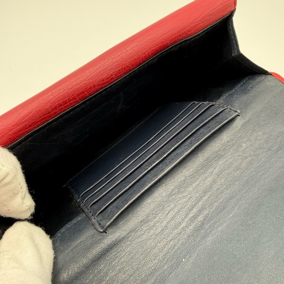 Vintage Christian Dior Double Flap Long Wallet with Unbranded Chain - Picture 15 of 17